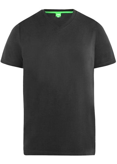 Duke Black/White Fenton Kingsize Round Neck T-shirts (Pack of 2)