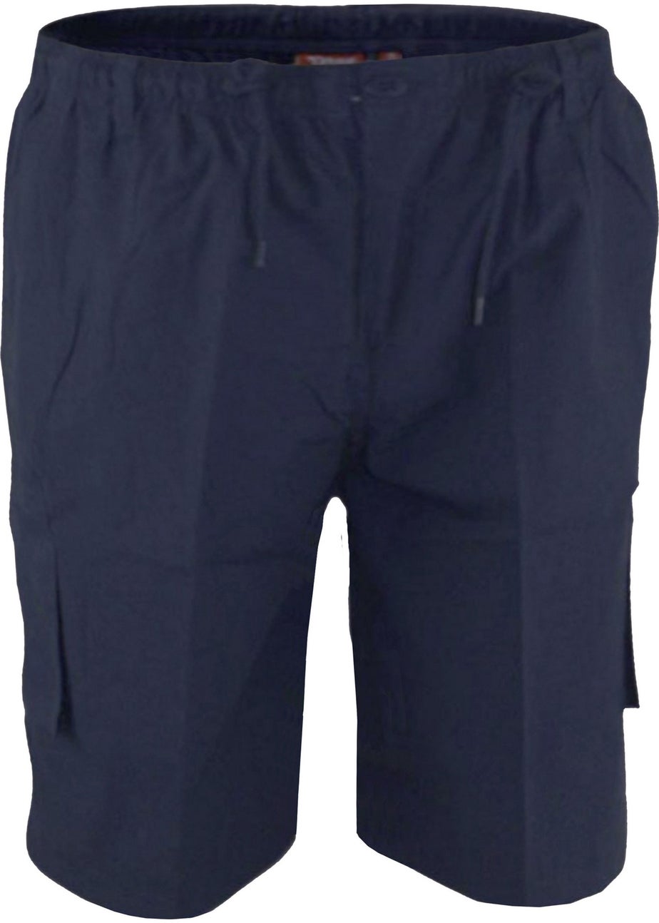 Duke Navy Nick Elasticated Waist Cargo Shorts