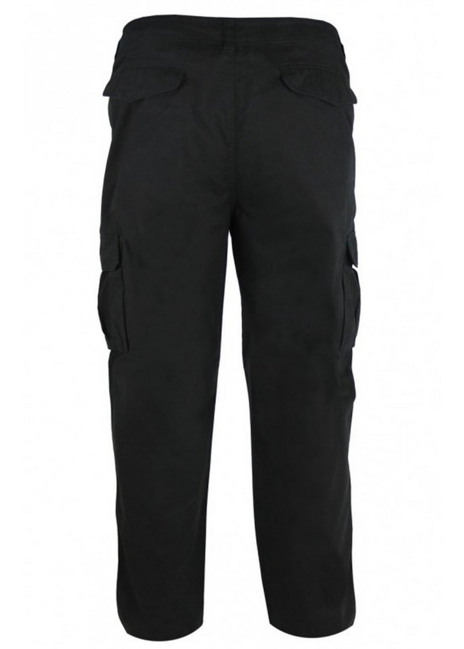 Duke Black Robert Peached Washed Cargo Trousers