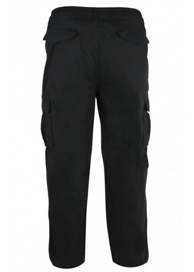 Duke Black Robert Peached Washed Cargo Trousers