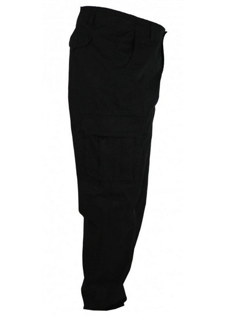Duke Black Robert Peached Washed Cargo Trousers