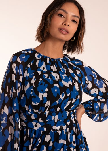 Blue Vanilla Blue Animal Keyhole Raglan Midi Dress