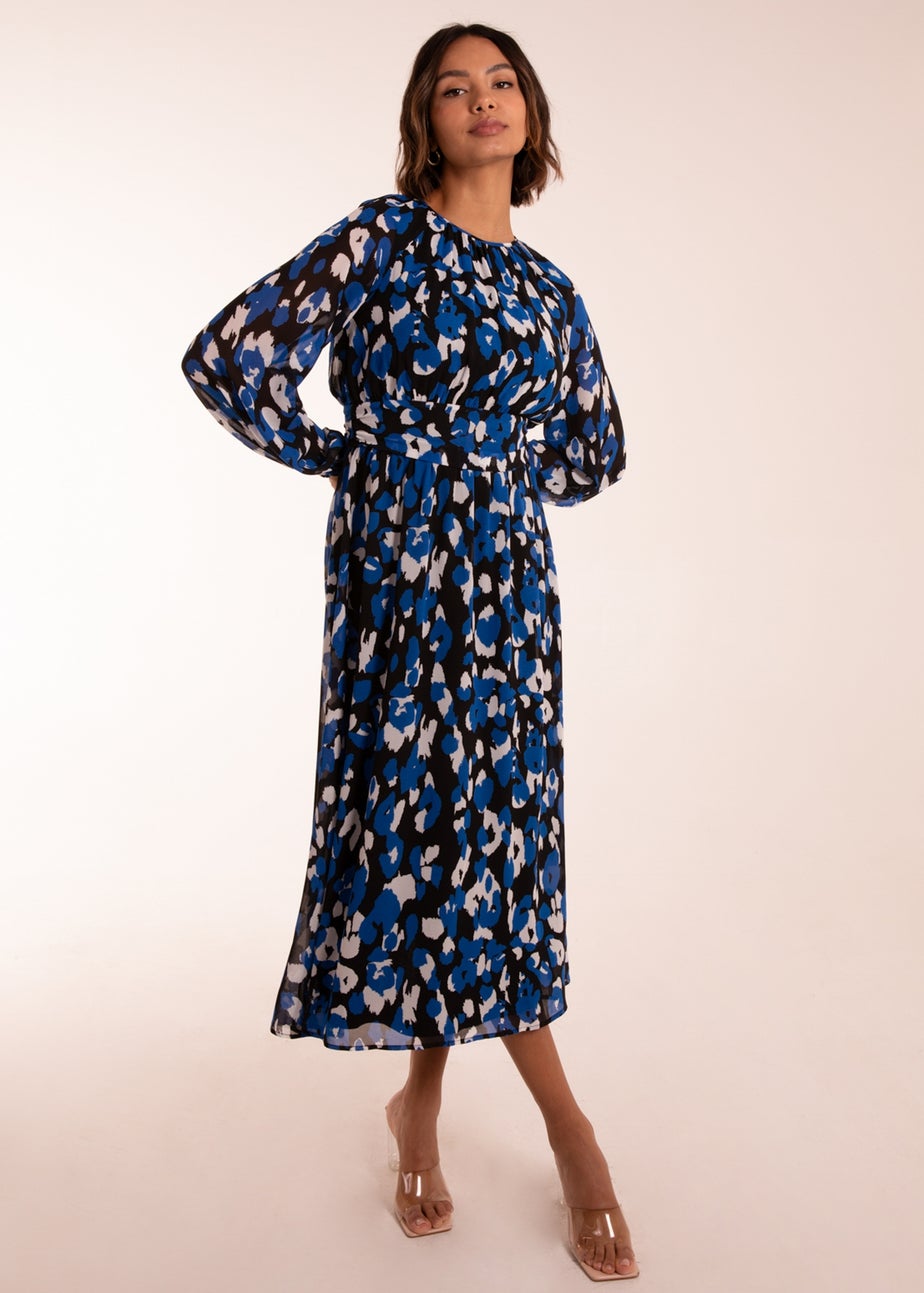 Blue Vanilla Blue Animal Keyhole Raglan Midi Dress
