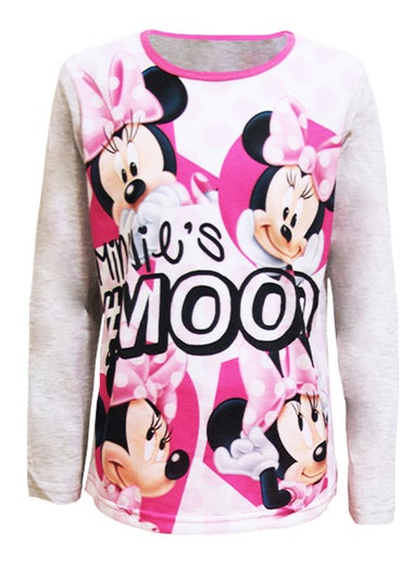 Disney Girls Grey/Pink Mickey & Friends Mood Top And Bottoms Pyjama Set (4-10yrs)