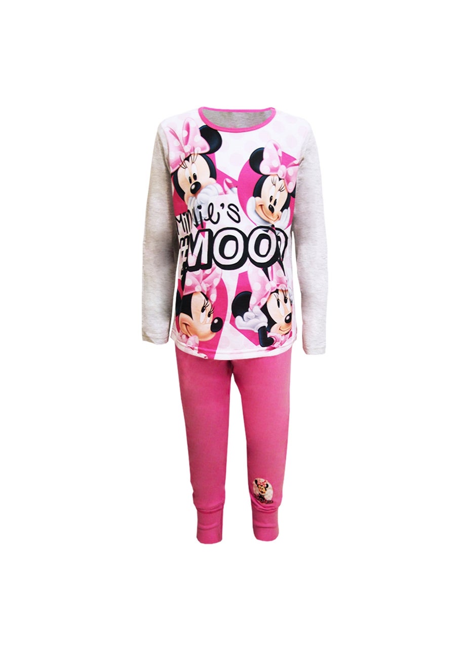 Disney Girls Grey/Pink Mickey & Friends Mood Top And Bottoms Pyjama Set (4-10yrs)