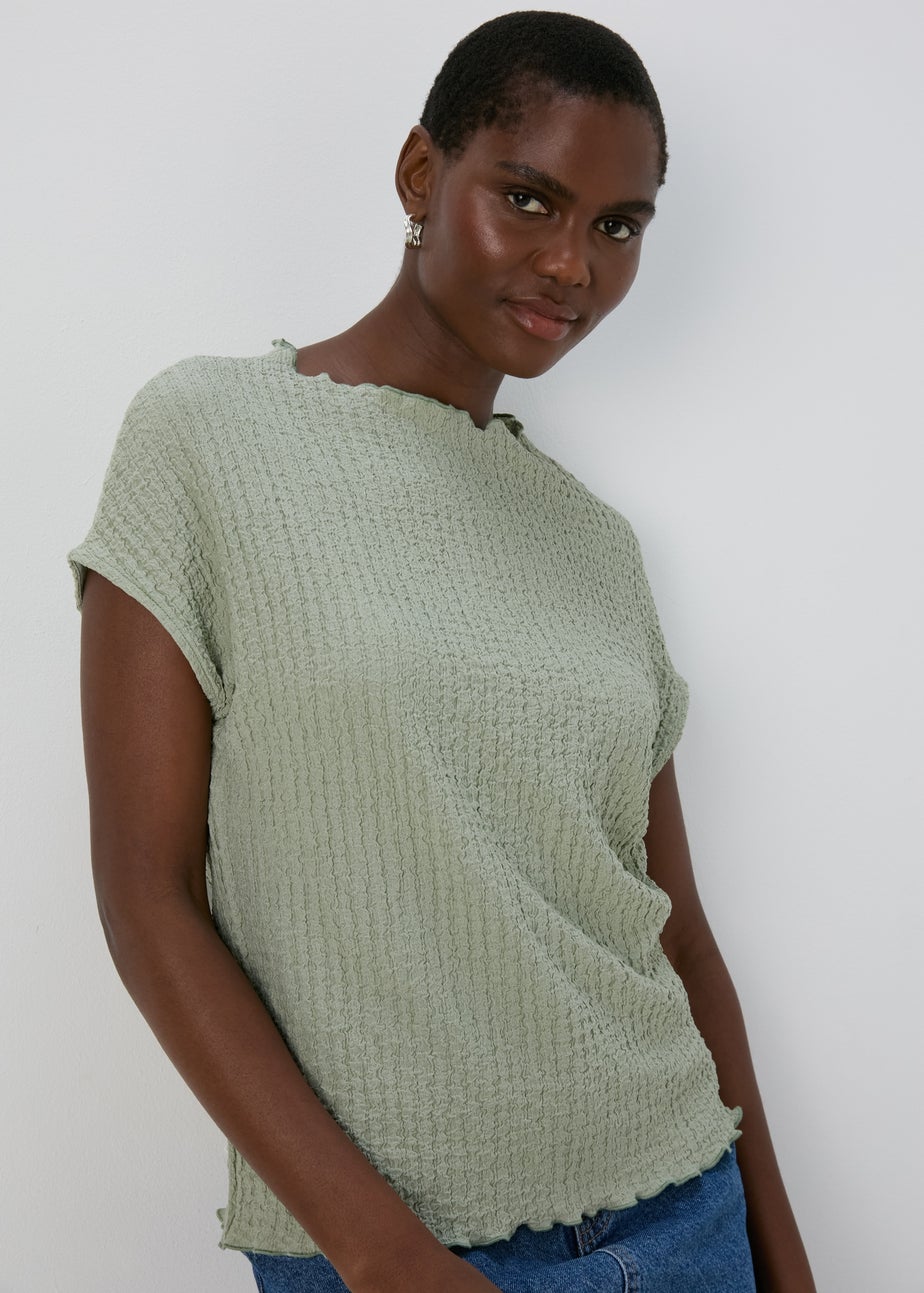 Green Textured T-Shirt