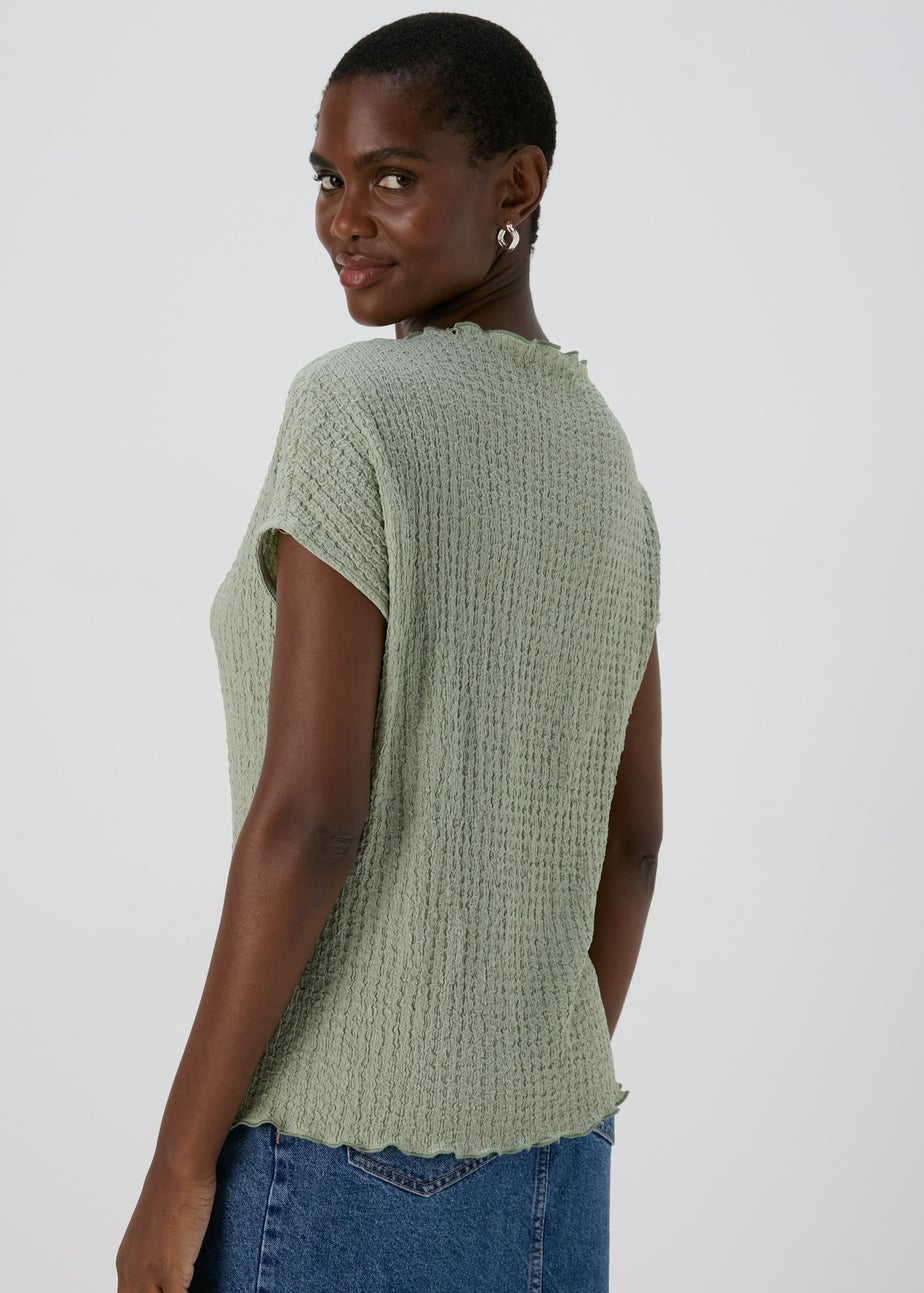 Green Textured T-Shirt
