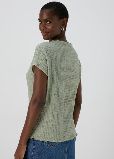 Green Textured T-Shirt