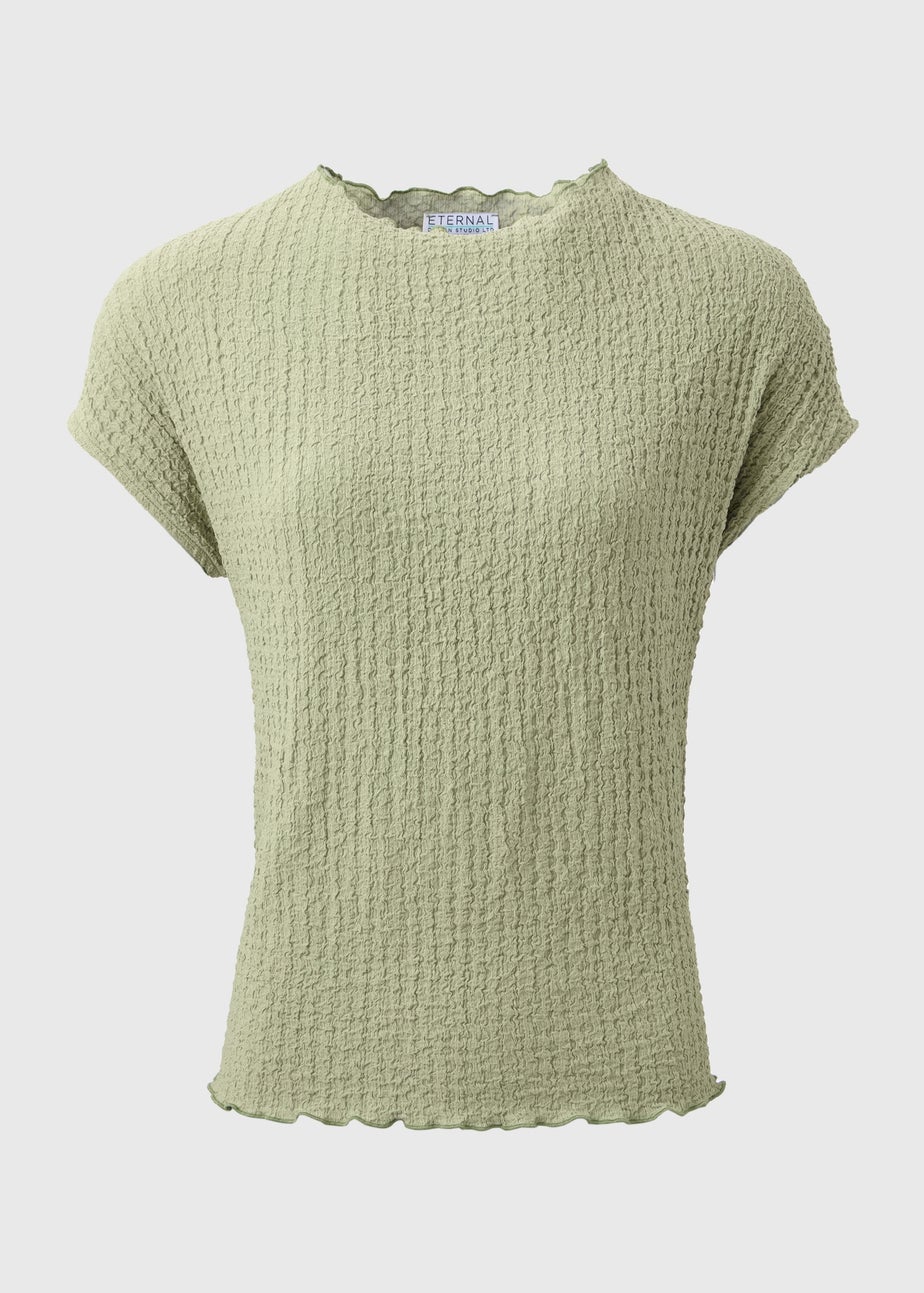 Green Textured T-Shirt