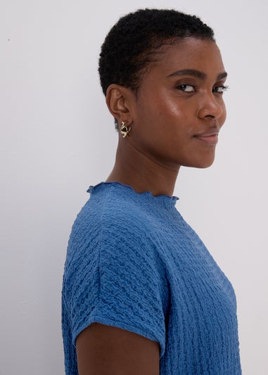 Blue Textured T-Shirt