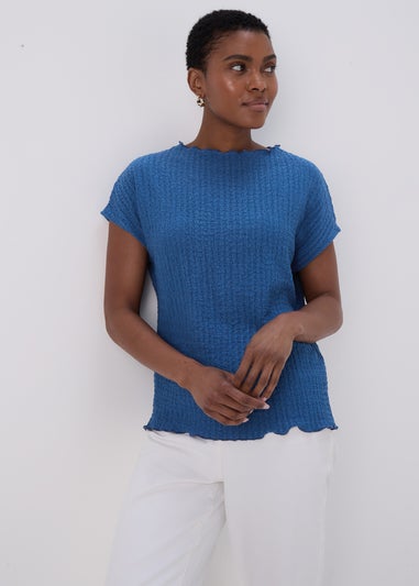 Blue Textured T-Shirt