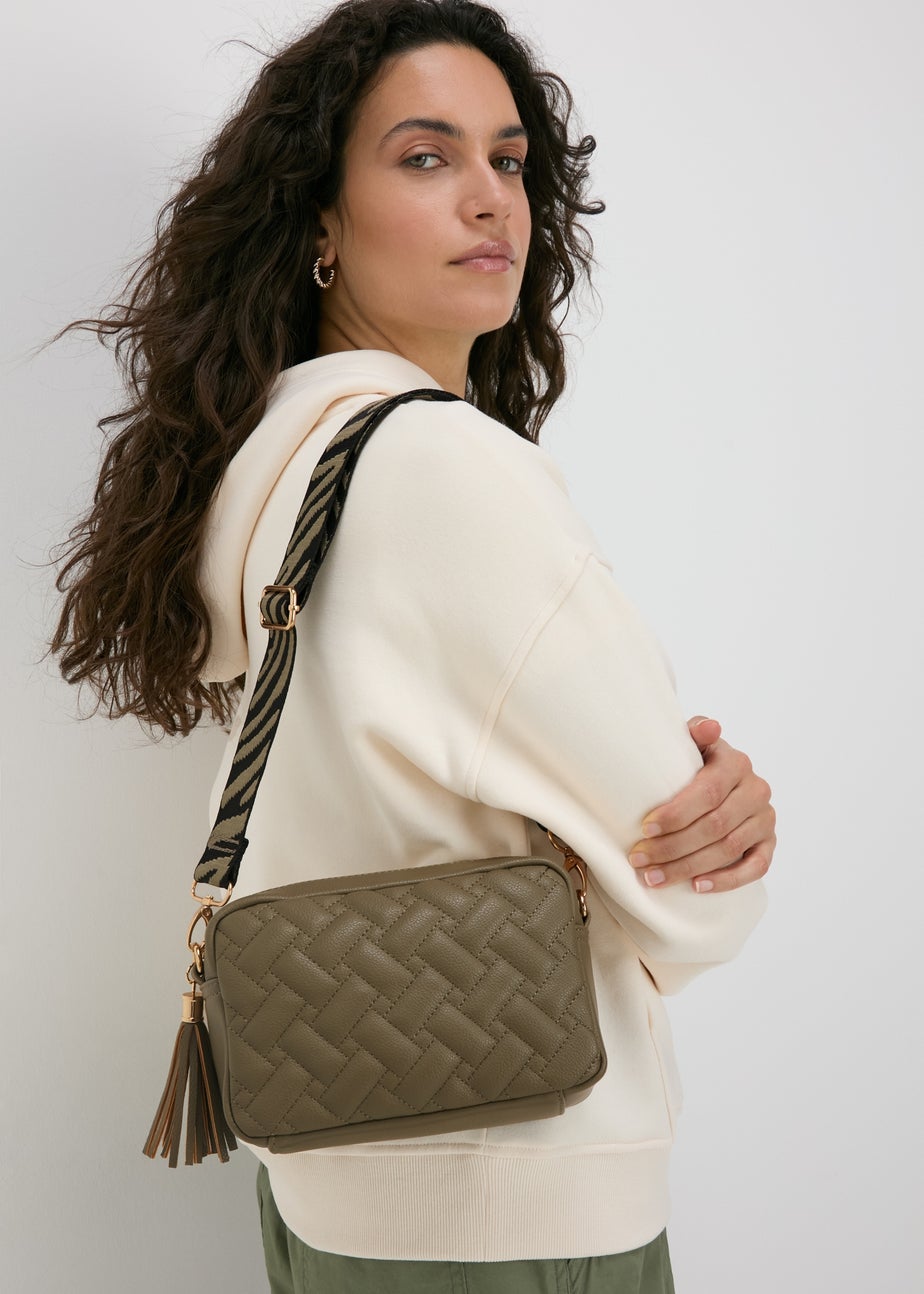 Khaki Textured Camera Bag