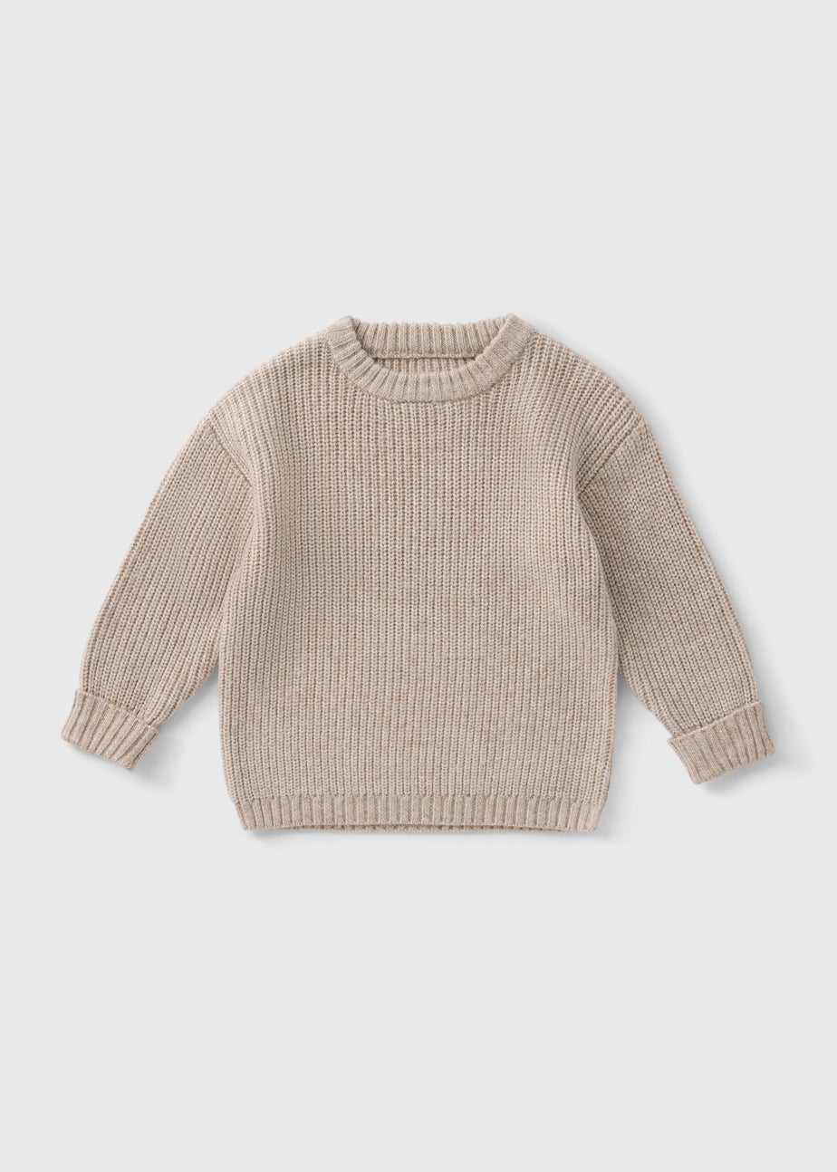 Girls Oatmeal Knitted Jumper (1-7yrs)
