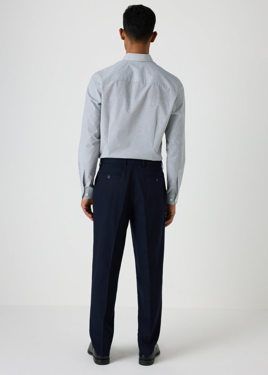 Taylor & Wright Navy Front Pleat Trousers
