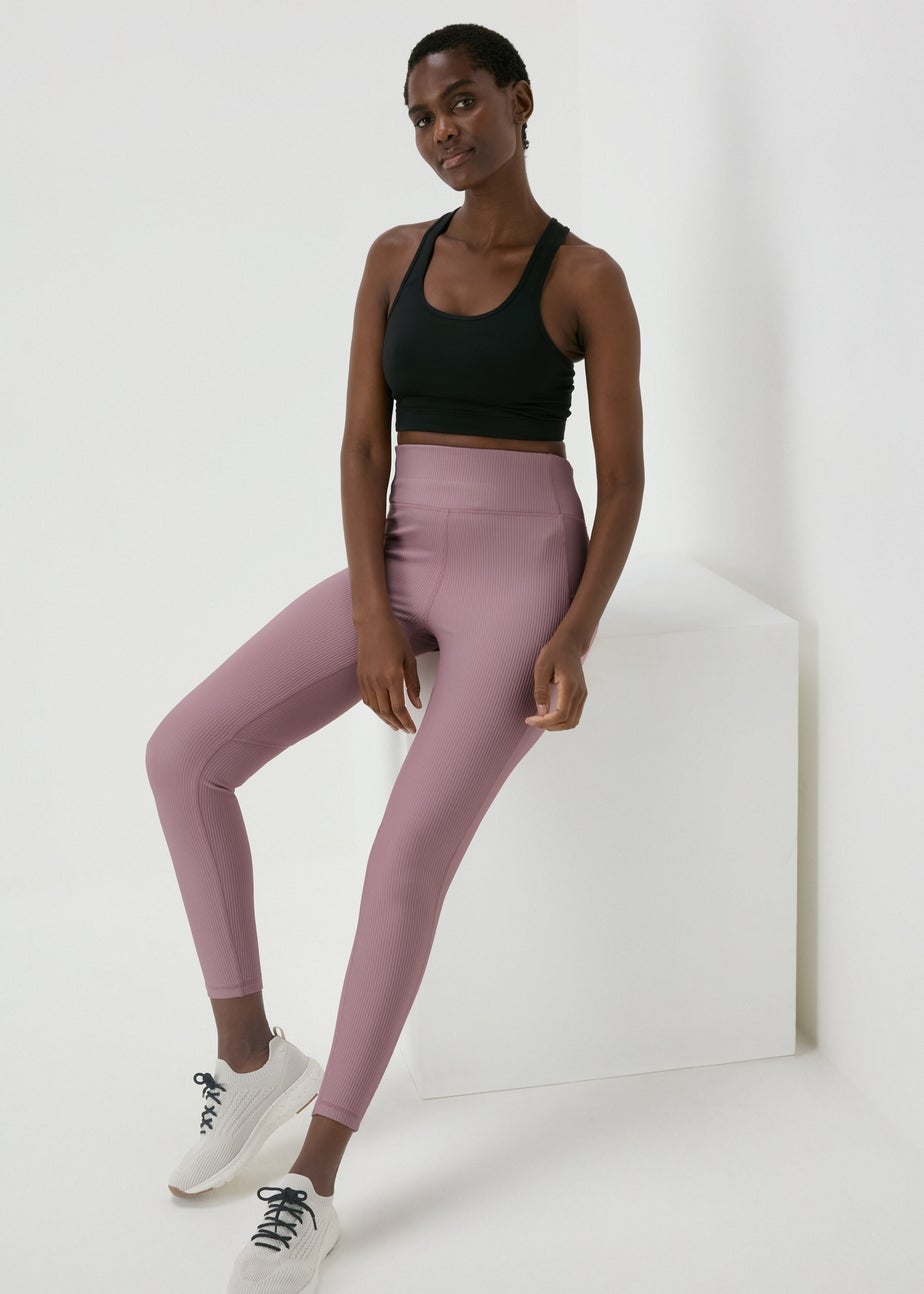 Souluxe Lilac Ribbed Sports Leggings