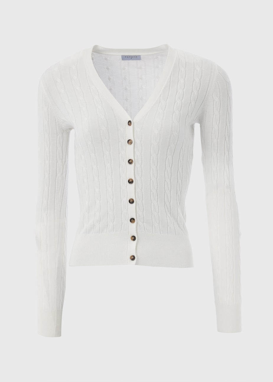 Cream Cable Knit Cardigan