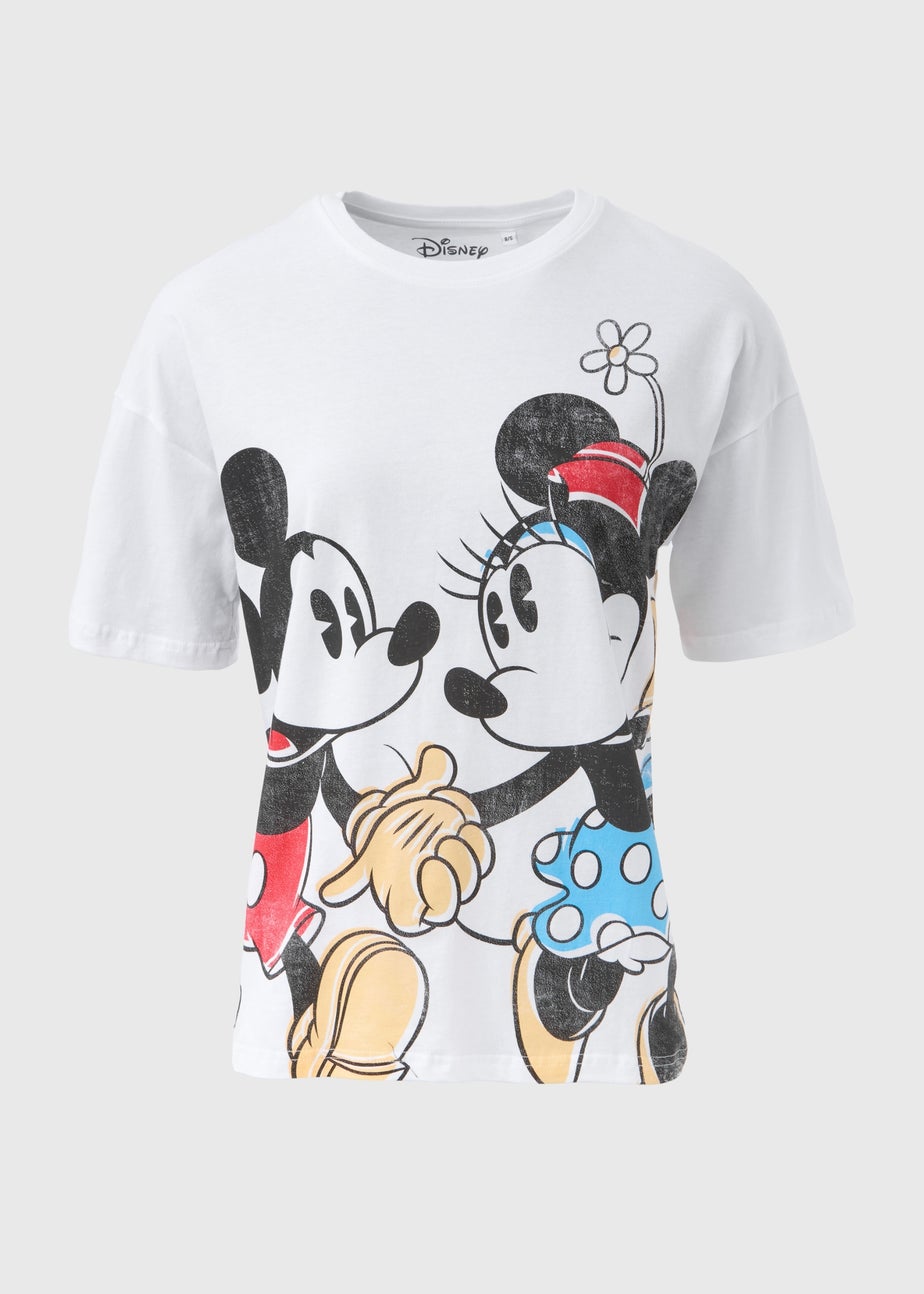Disney White Mickey & Minnie Love T-Shirt