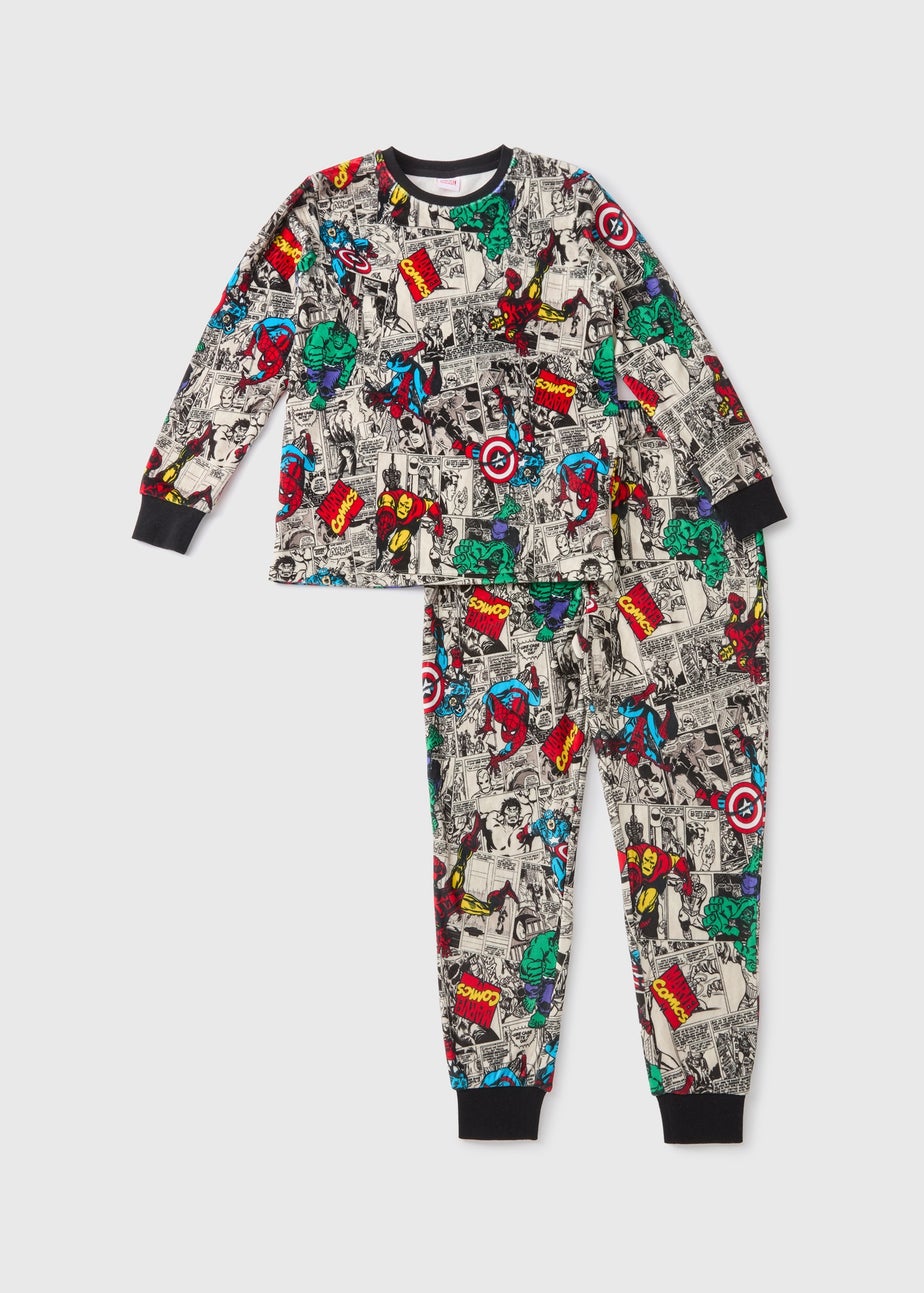 Marvel Kids Multicoloured Comic Fleece Pyjama Top & Bottom Set (4-13yrs)