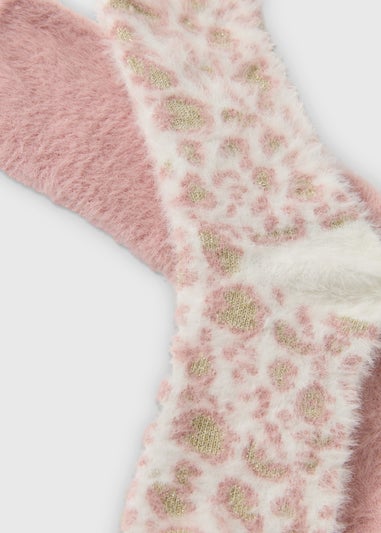 2 Pack Pink Cosy Animal Socks