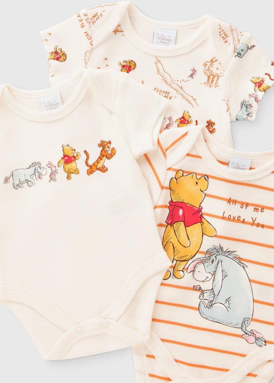 3 Pack Winnie The Pooh Baby Bodysuits (Newborn-18mths)
