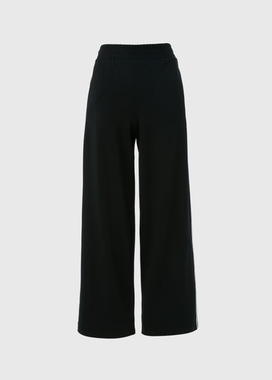 Black Side Stripe Wide Leg Trousers