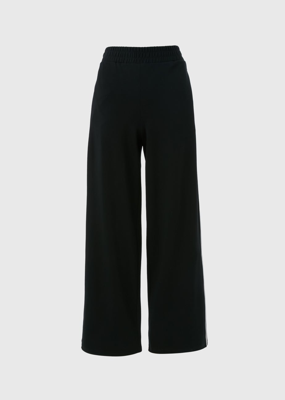 Black Side Stripe Wide Leg Trousers