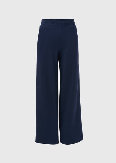 Navy Side Stripe Wide Leg Trousers