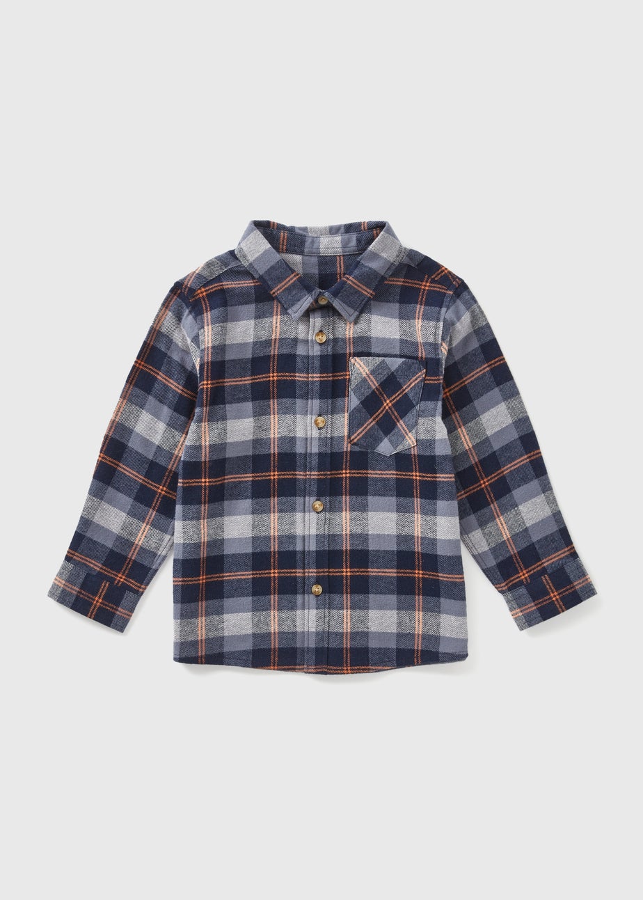 Boys Navy Checked Shirt (1-7yrs)