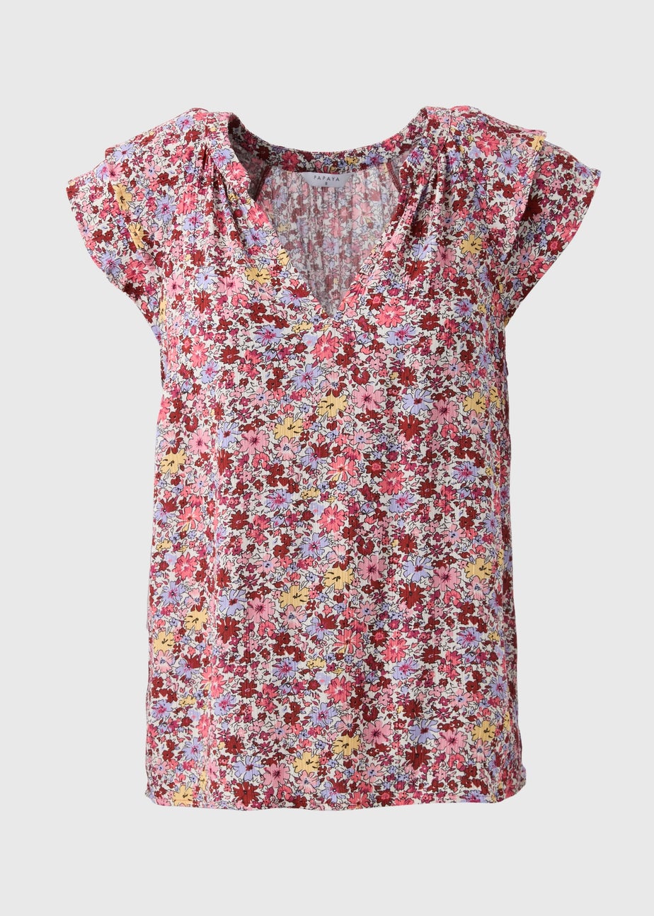 Multicolour Floral V-Neck Blouse