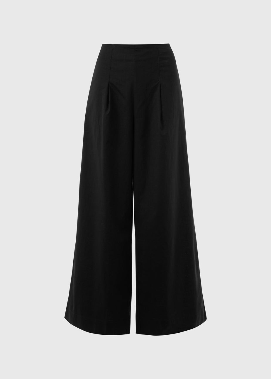 Black Pleat Front Trousers