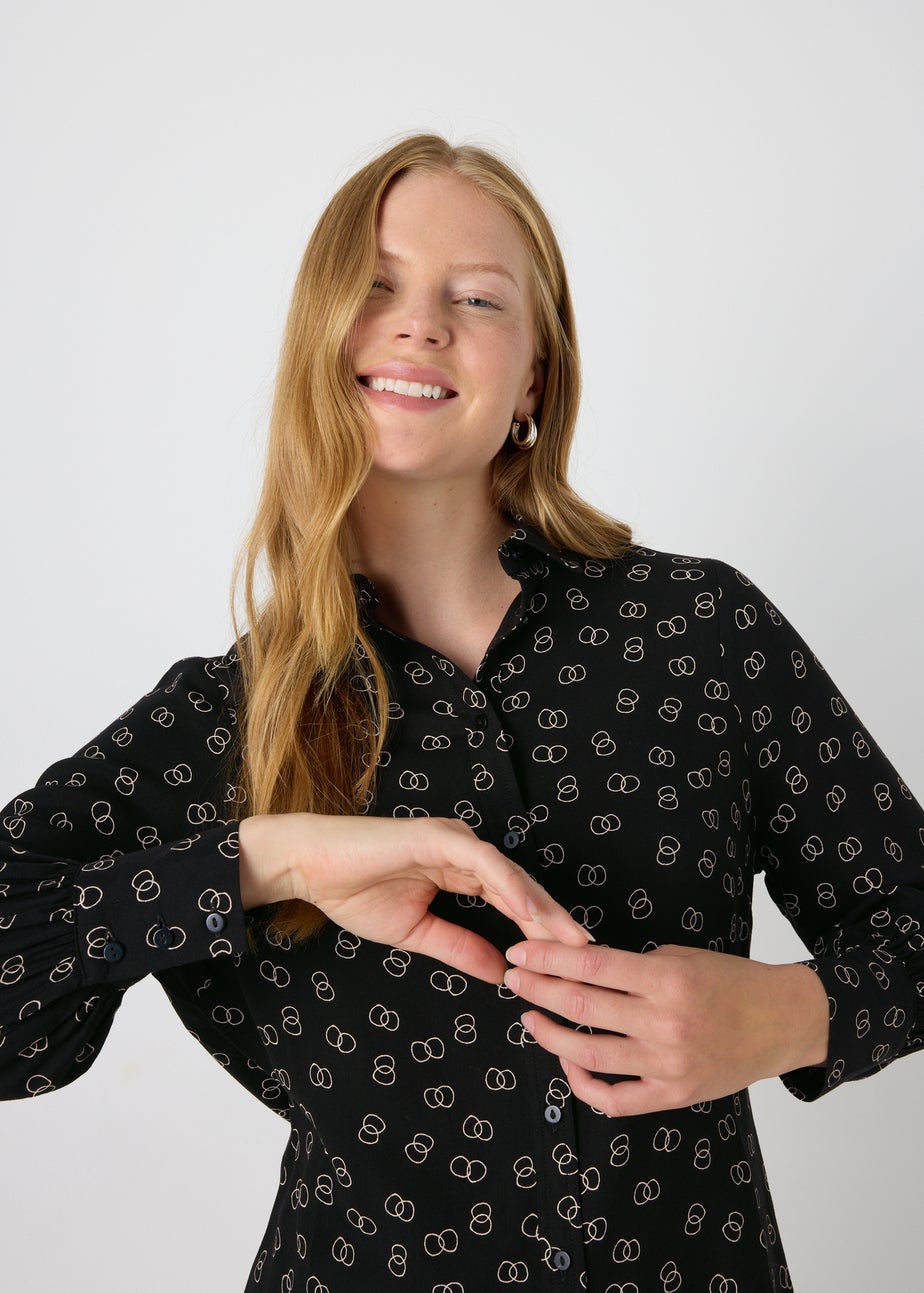 Black Link Print Shirt