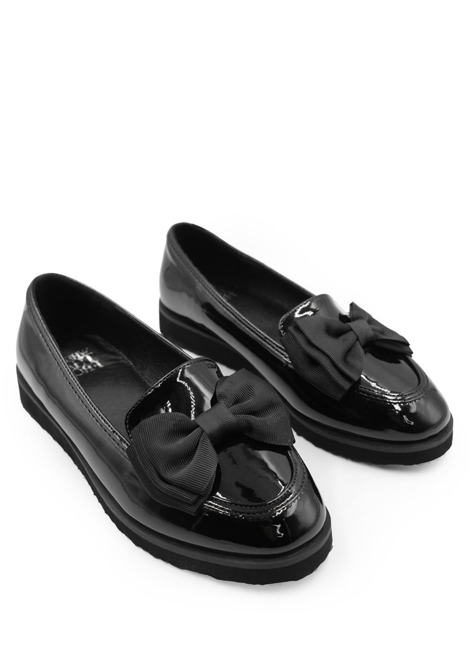 Where's That From Black Patent Juliette Kids Slip On Loafers