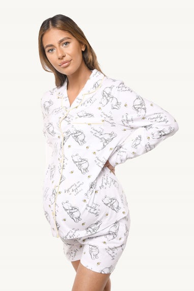 Winnie The Pooh  Ladies White Maternity Pyjama
