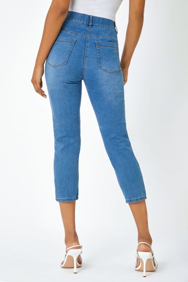 Roman Denim Blue Cropped Stretch Denim Jegging