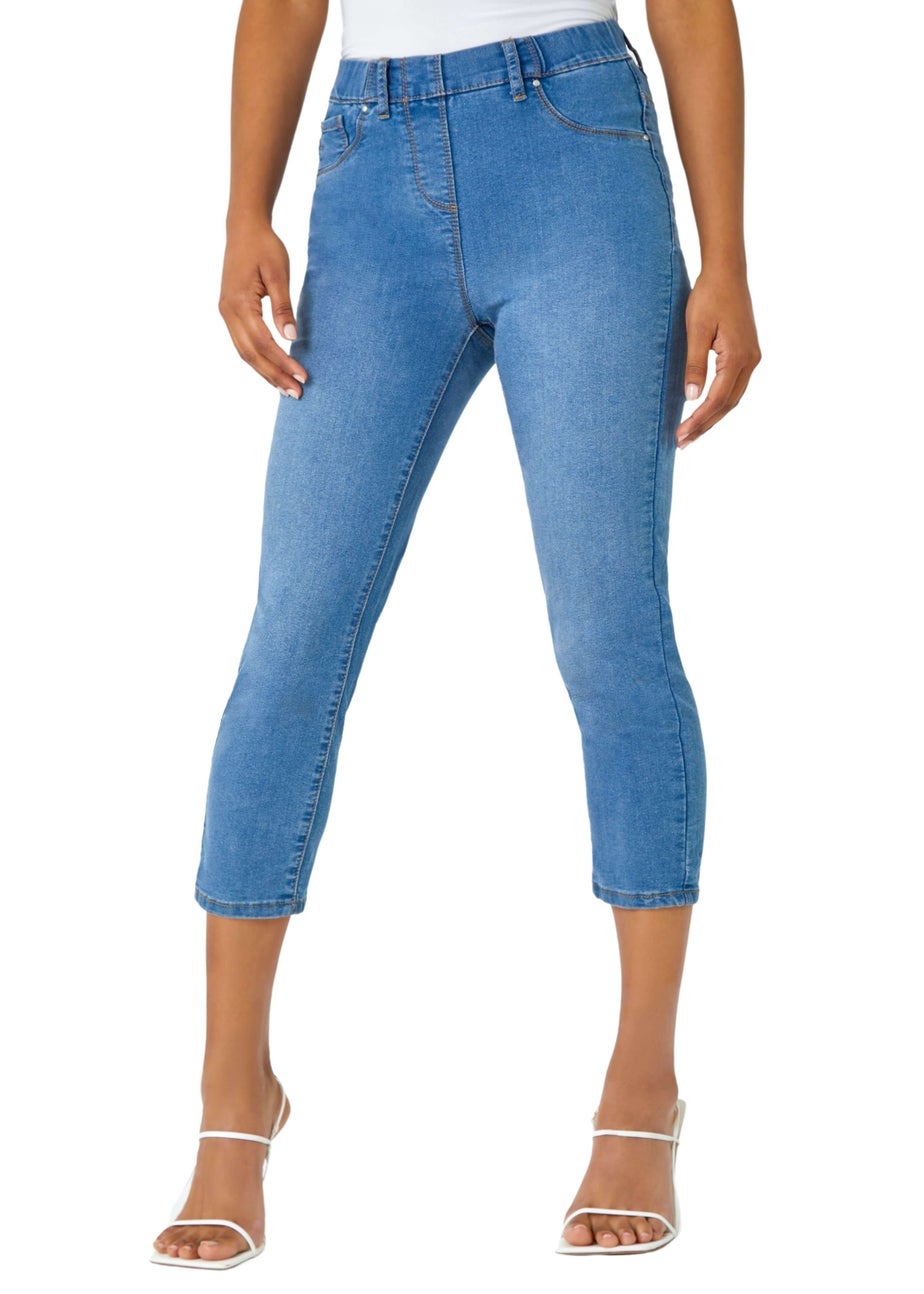 Roman Denim Blue Cropped Stretch Denim Jegging