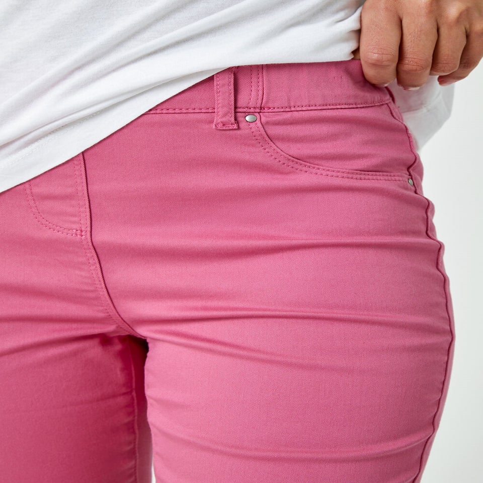 Roman Pink Cropped Stretch Denim Jegging