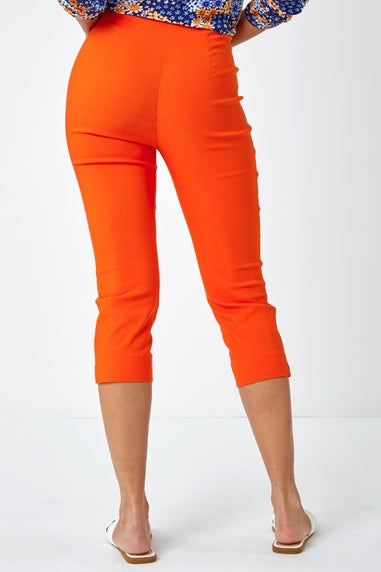 Roman Burnt Orange Cropped Stretch Trouser Capri Summer Leggings 3/4 Pedal Pushers
