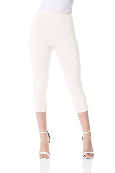 Roman Ivory Cropped Stretch Trouser Capri Summer Leggings 3/4 Pedal Pushers