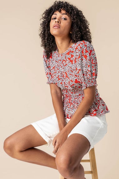 Roman White Turned Hem Denim Stretch Shorts