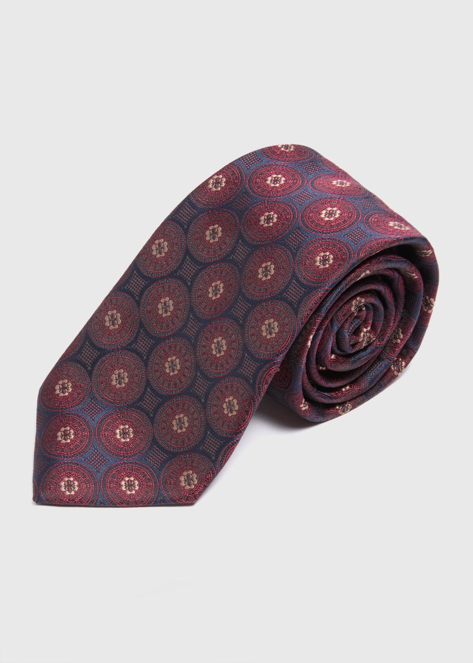 Taylor & Wright Burgundy Geometric Tie