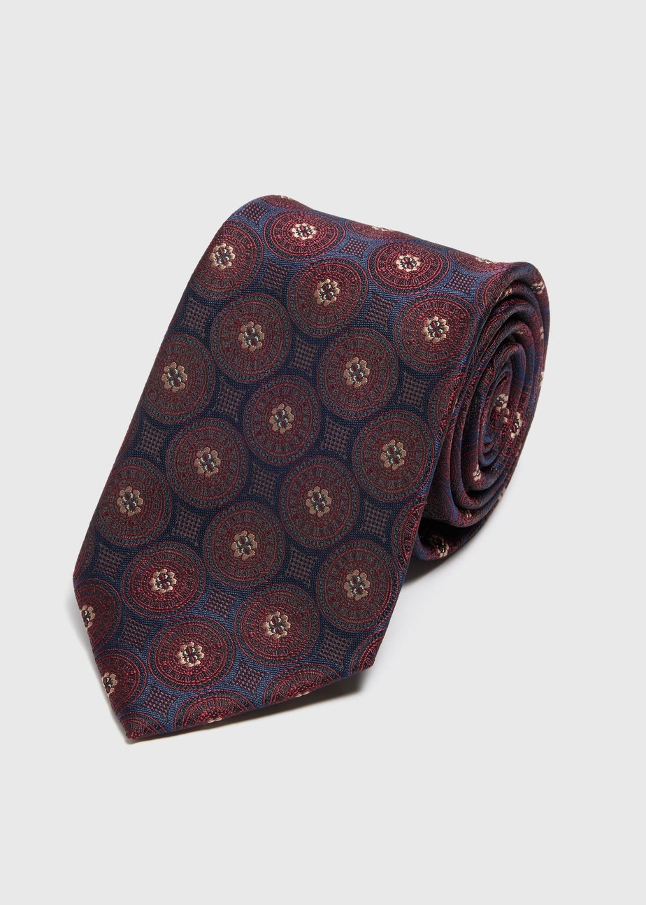 Taylor & Wright Burgundy Geometric Tie