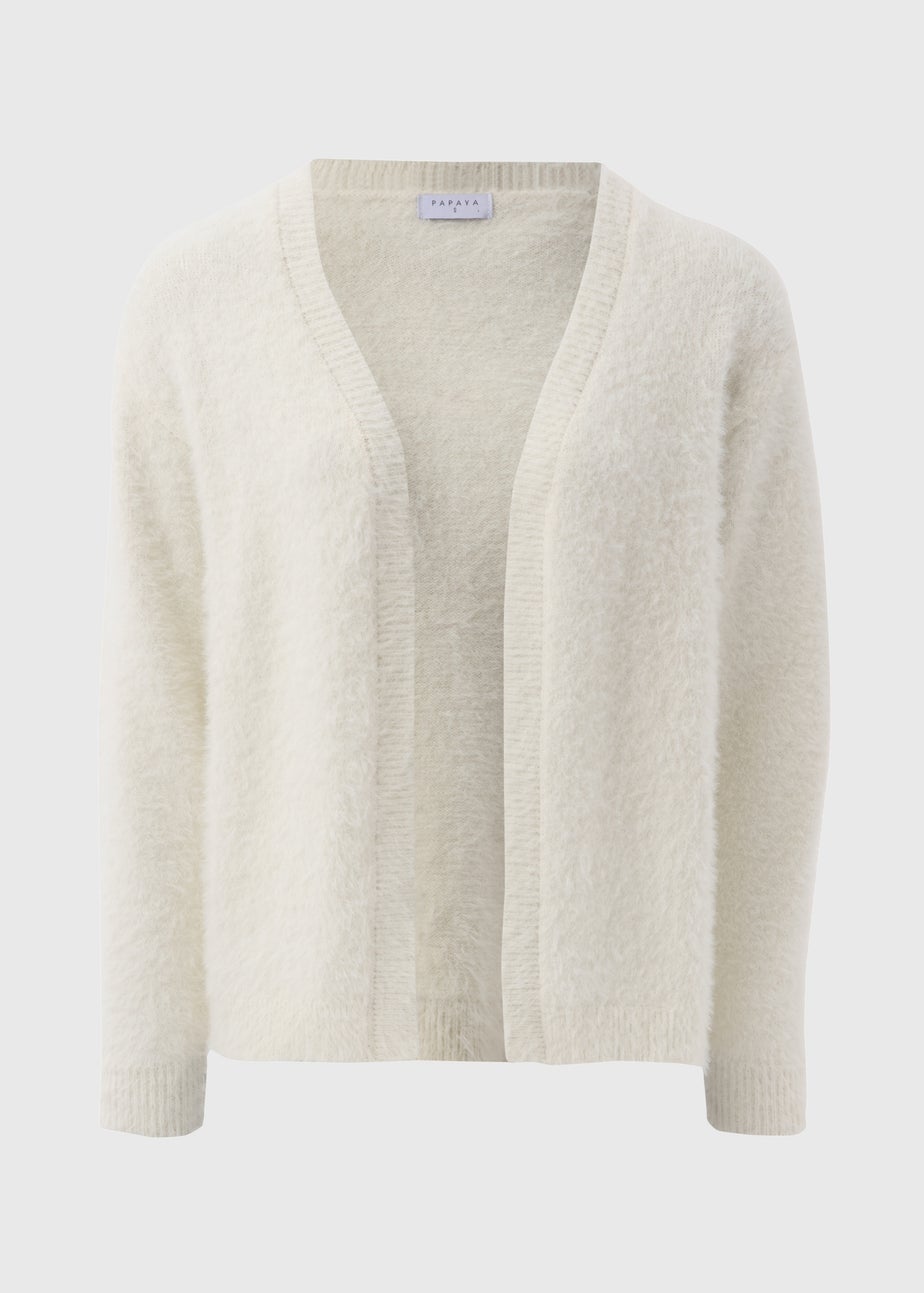 Cream Fluffy Cardigan