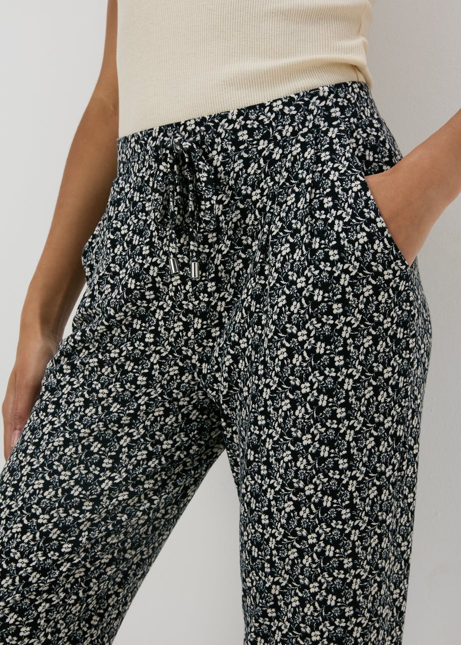 Black Printed Harem Trousers