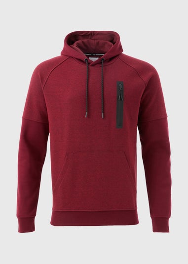 Souluxe Marl Panel Burgundy Hoodie