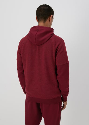 Souluxe Marl Panel Burgundy Hoodie