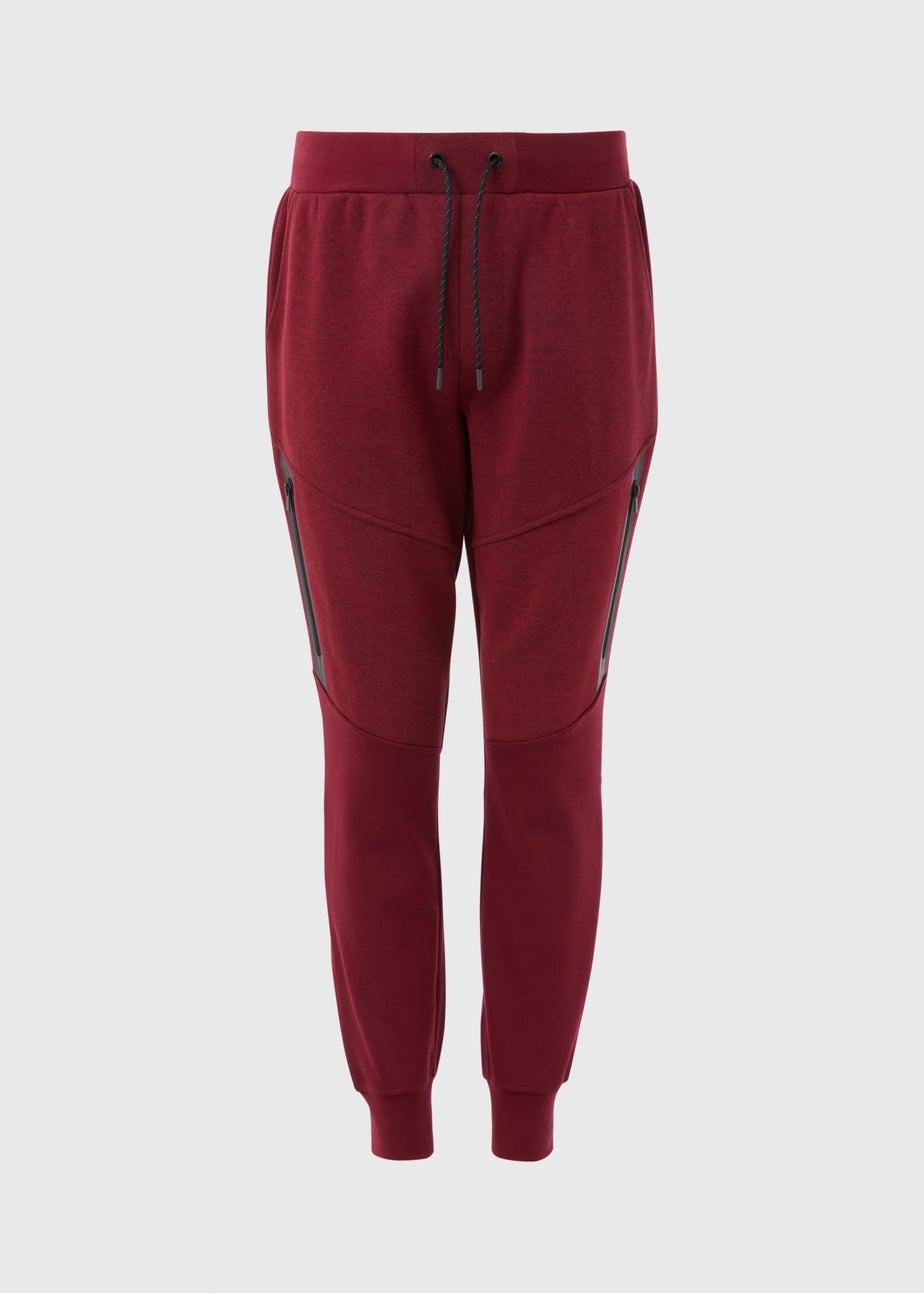 Souluxe Marl Burgundy Panel Joggers
