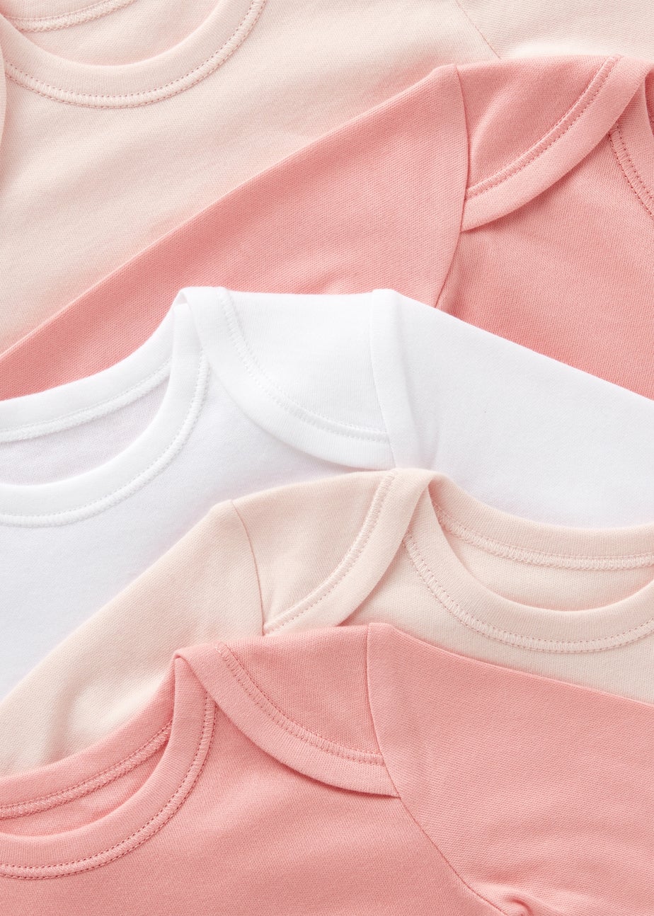 5 Pack Baby Pink Long Sleeve Bodysuits (Newborn-23mths)
