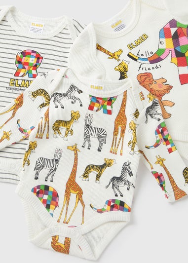 Elmer 3 Pack Baby Cream Bodysuits (Newborn-18mths)