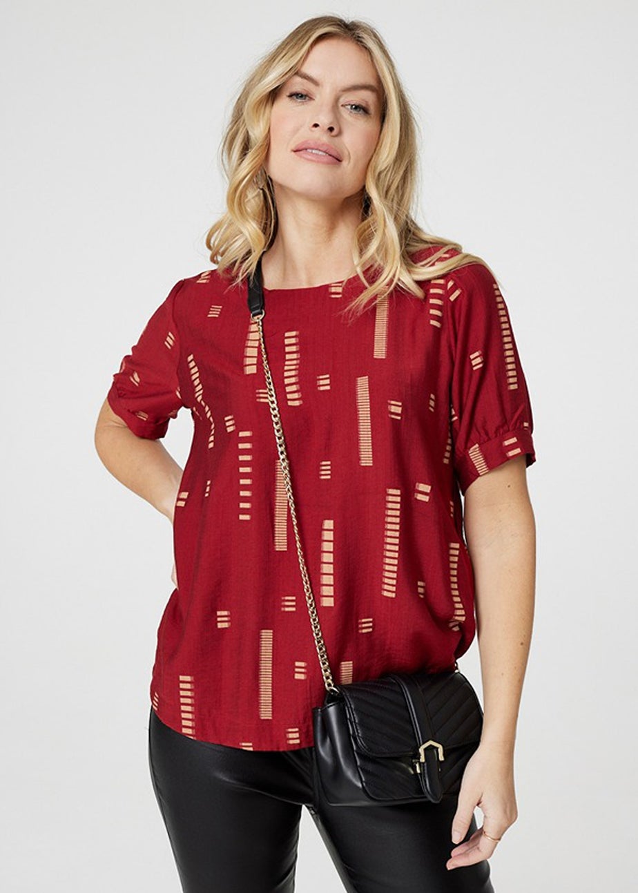 Izabel London Red Printed Blouse