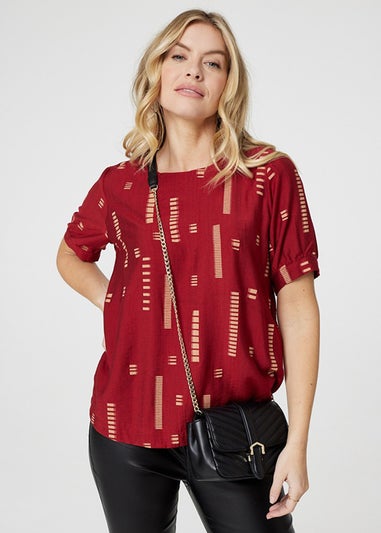 Izabel London Red Printed Blouse